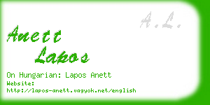 anett lapos business card